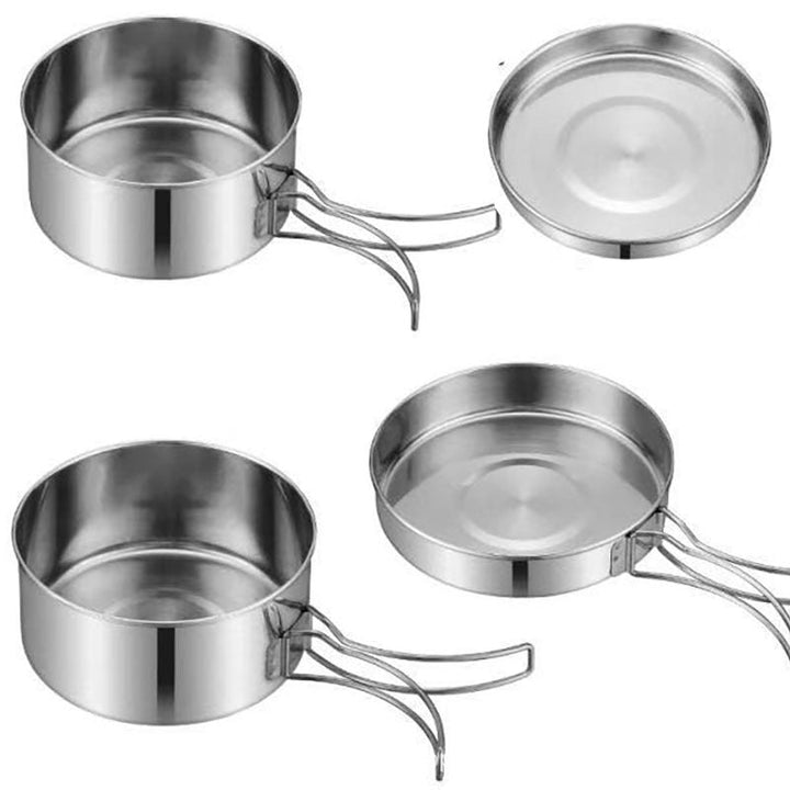 Elevate Your Outdoor Cooking Experience with Our Stainless Steel Cookware Suit