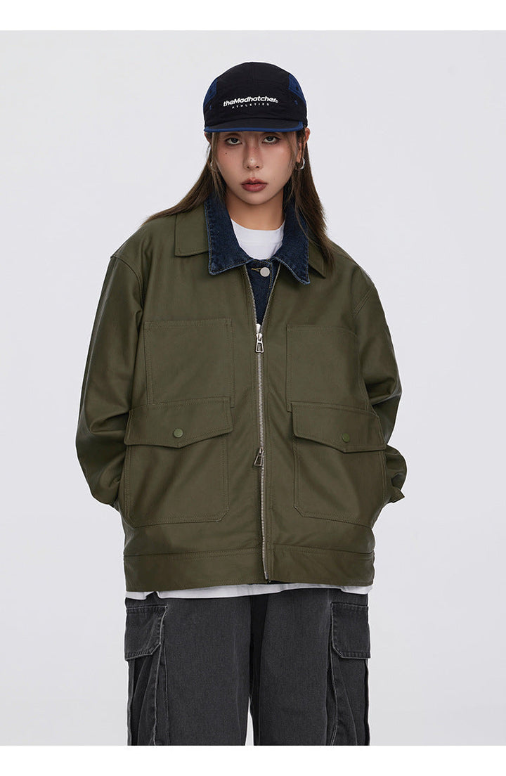 Elevate Your Autumn Style with the Autumn Workwear PU Leather Jacket