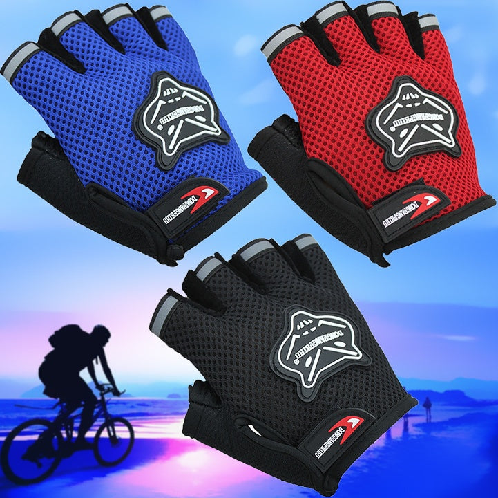 Mesh Bike Half Finger Gloves