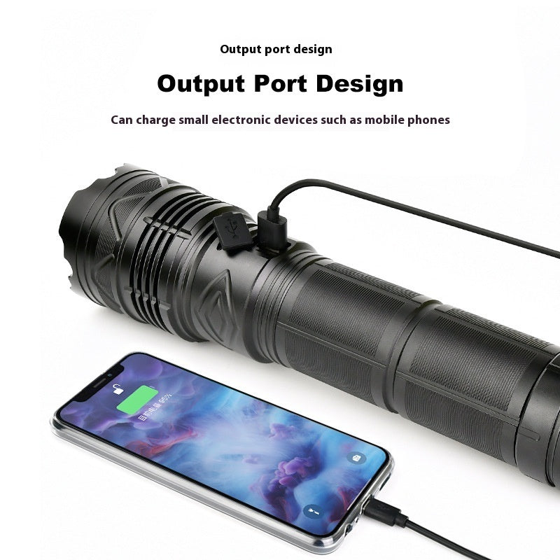 Outdoor Multifunctional Zoom Strong Light Flashlight