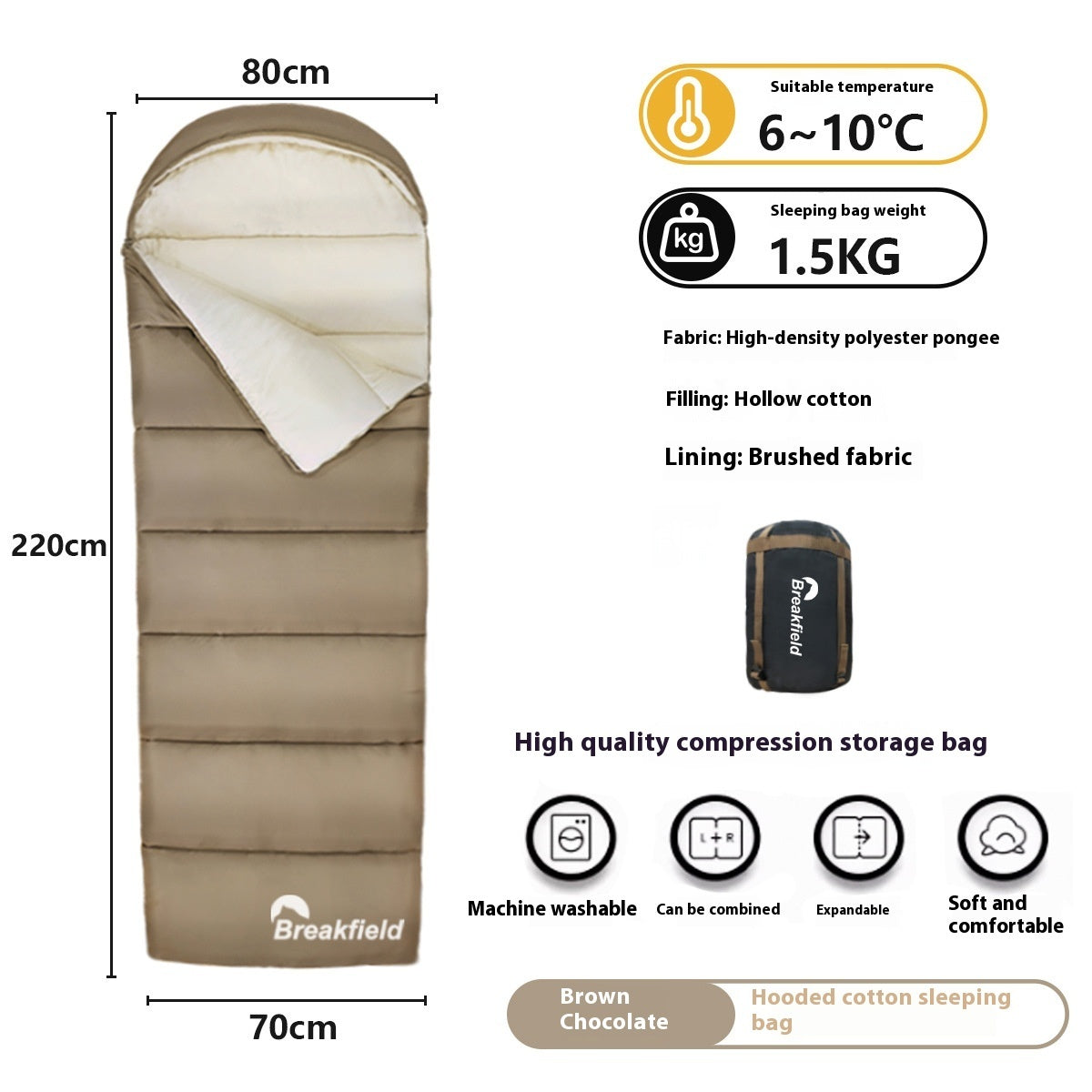 Outdoor Camping Thickened Cotton Sleeping Bag