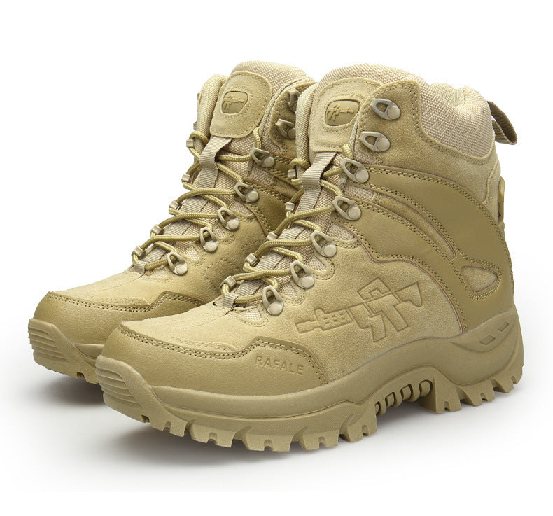 Men's Simple Sand Color Hiking Boots