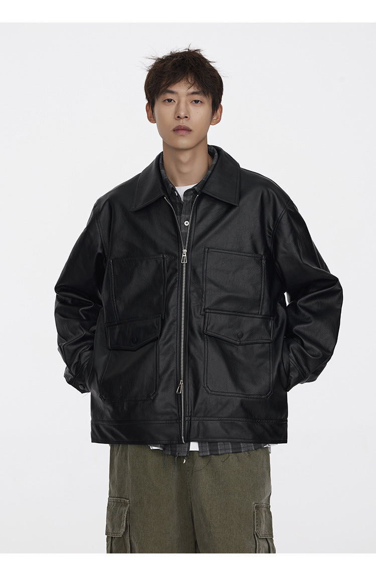 Autumn Workwear PU Leather Jacket