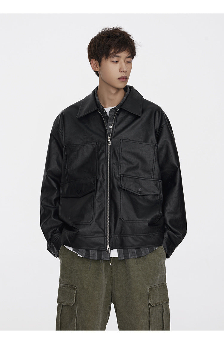 Autumn Workwear PU Leather Jacket