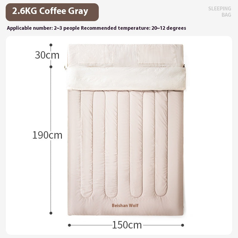Double Sleeping Bag Outdoor Thickened Cold Protection Camping Sleeping Bag