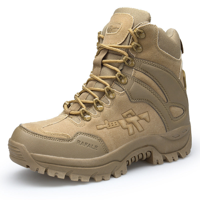 Men's Simple Sand Color Hiking Boots