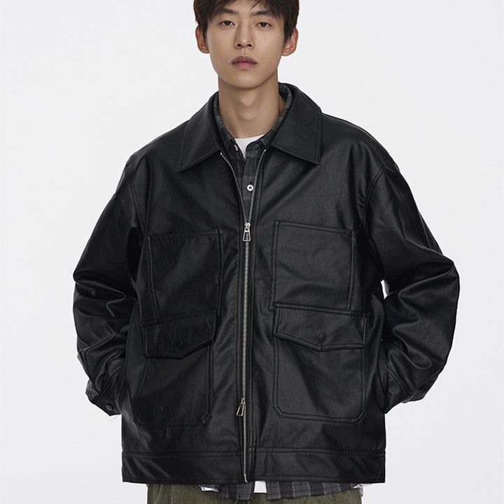 Autumn Workwear PU Leather Jacket