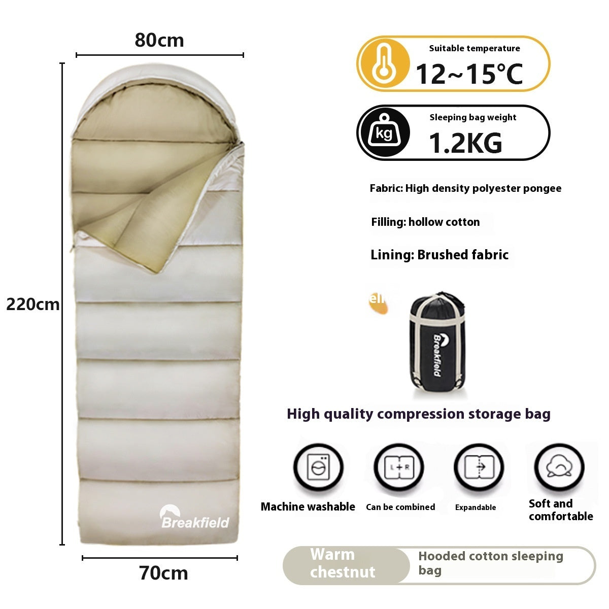 Outdoor Camping Thickened Cotton Sleeping Bag