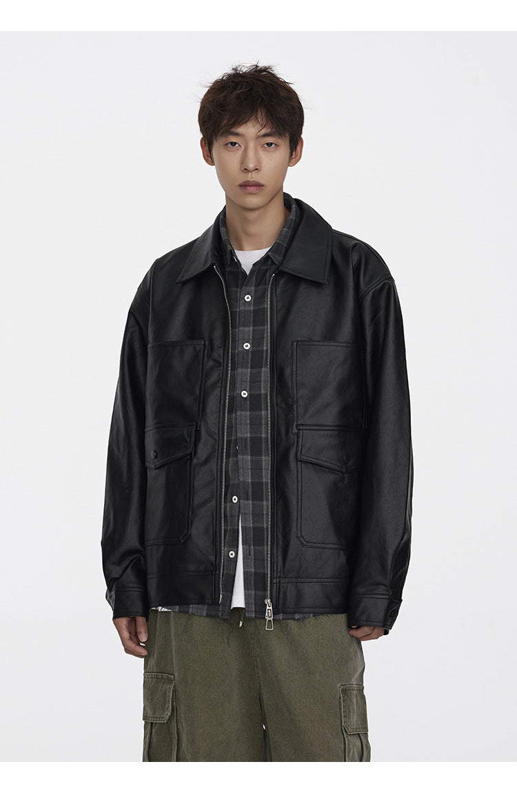 Autumn Workwear PU Leather Jacket